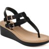 Best Journee Collection Bianca Wedge Sandal Black