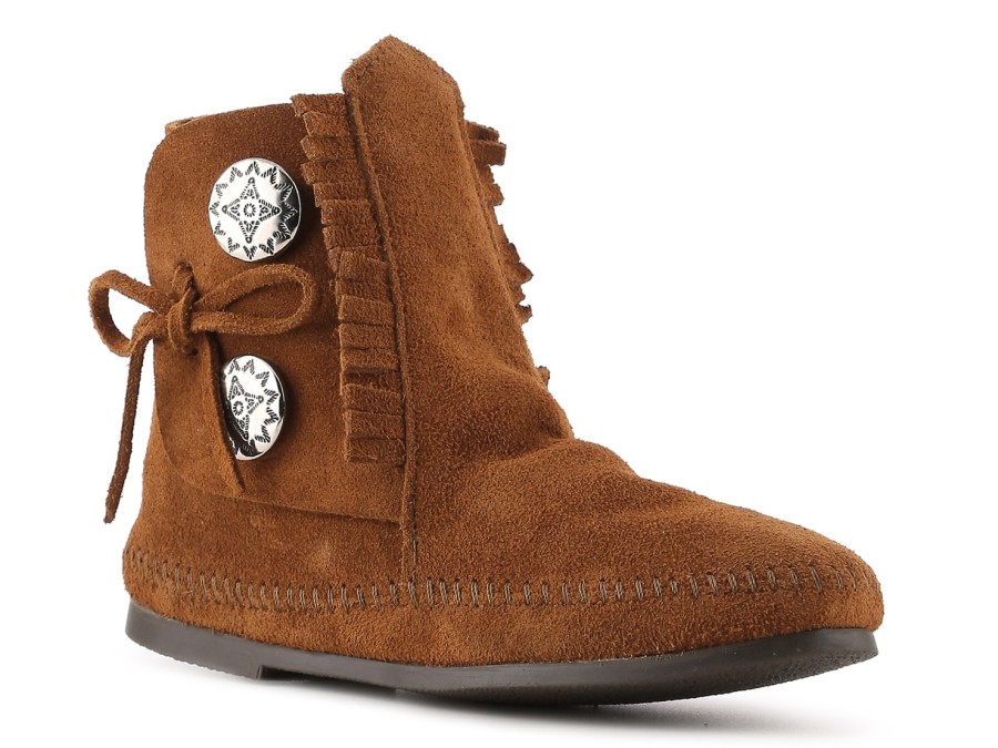 Clearance Minnetonka Two Button Western Bootie Brown