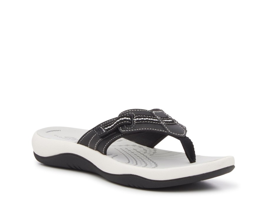 Hot Clarks Cloudsteppers Sunmaze Tide Sandal Black