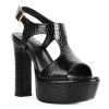 New Rag & Co Croft Platform Sandal Black