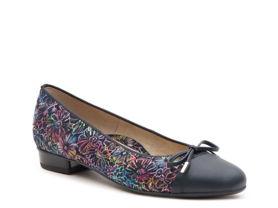 Online Ara Belinda Ballet Flat Black/Multicolor Floral Print