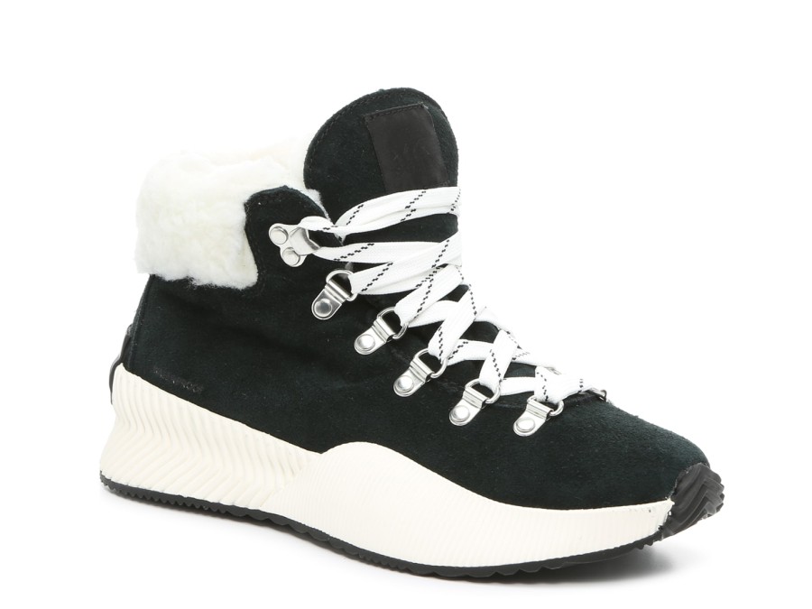 New SOREL Out N About Iii Conquest Snow Boot Black/White