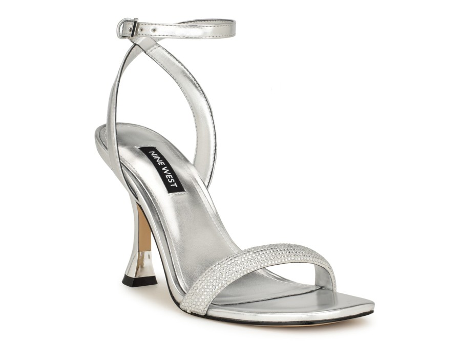 Clearance Nine West Nyrah Sandal Silver Metallic