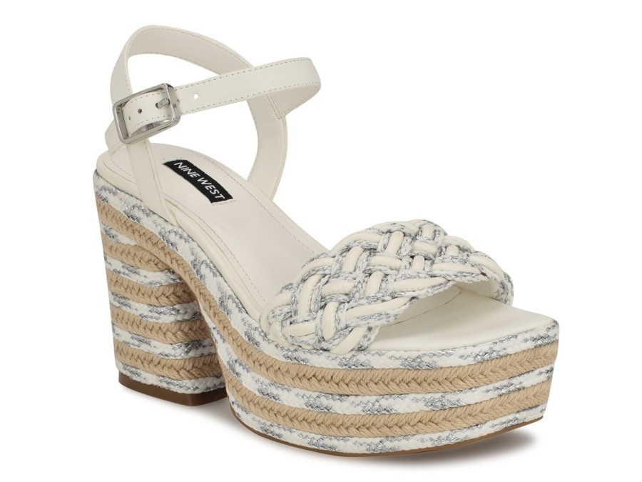 Online Nine West Cinka Platform Sandal White