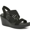 Best Skechers Rumble On Wedge Sandal Black