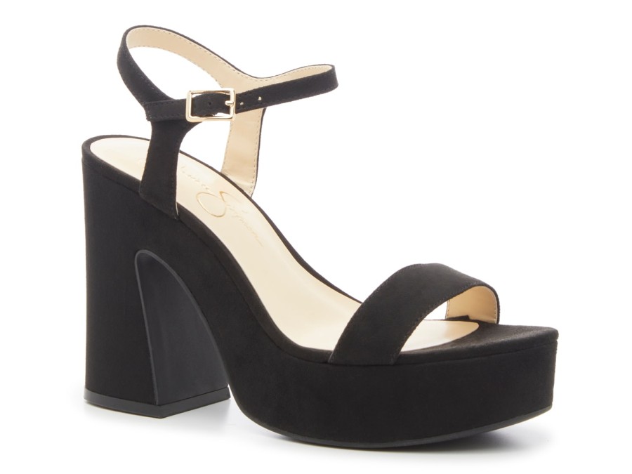 New Jessica Simpson Xilka Sandal Black Fabric