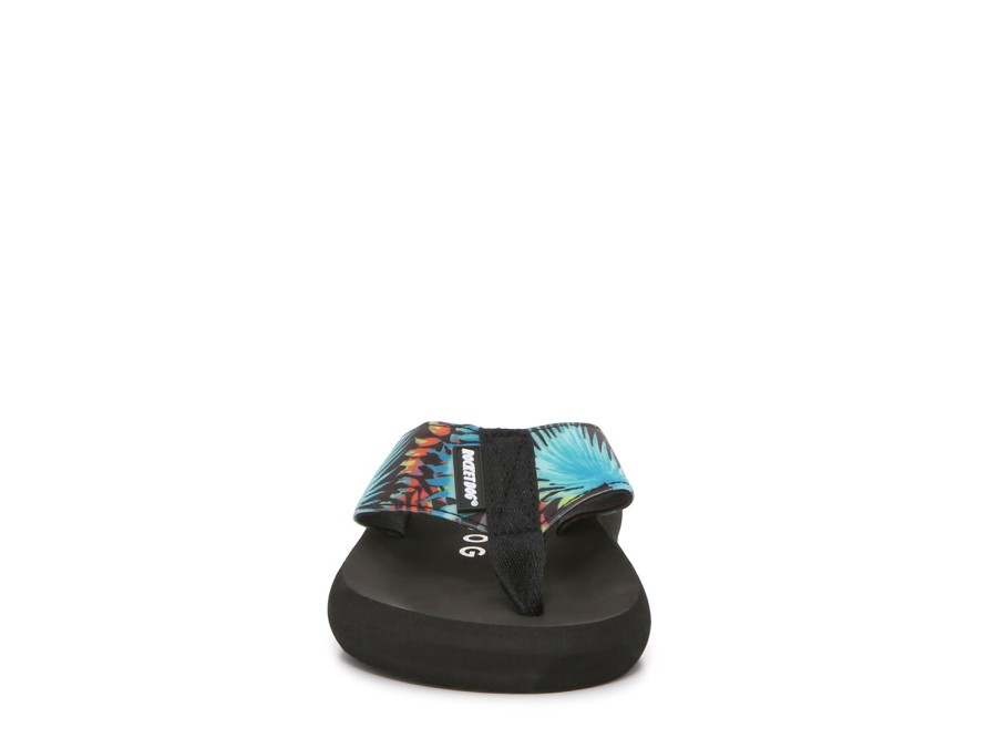 New Rocket Dog Spotlight Flip Flop Black Floral Print