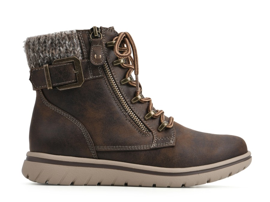 New Cliffs by White Mountain Hearten Hiker Bootie Dark Brown