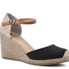 Hot White Mountain Mamba Wedge Sandal Black/Beige