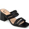 New Journee Collection Natia Slide Sandal Black