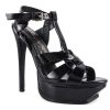 Hot London Rag Social Fly Platform Sandal Black