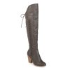 Hot Journee Collection Spritz Wide Calf Over-The-Knee Boot Grey