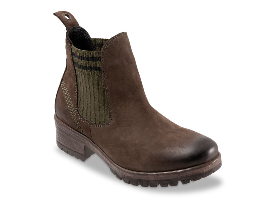 New Bueno Florida Chelsea Boot Dark Brown/Olive Green