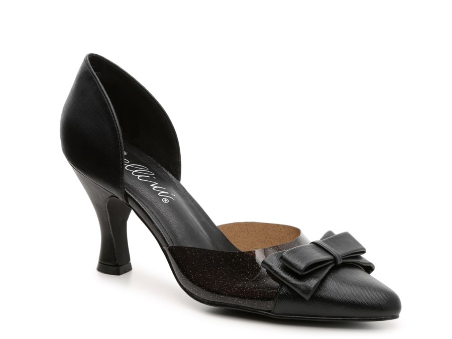 Clearance Bellini Cupcake Pump Black Faux Leather