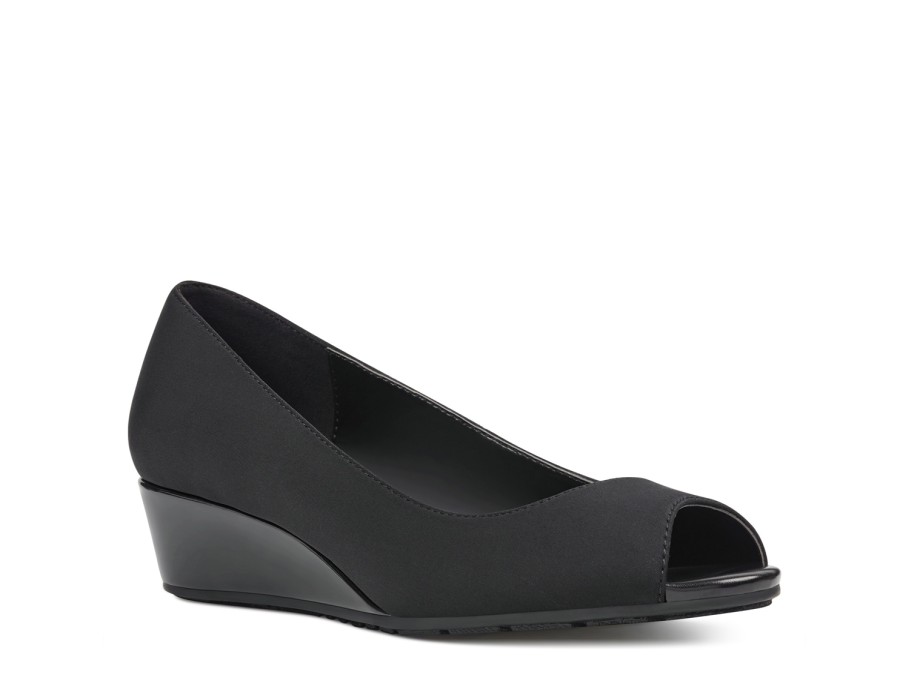 Hot Bandolino Candra Wedge Pump Black Fabric