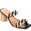 Clearance Journee Collection Bronte Sandal Black/White/Light Brown