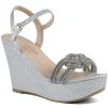 Clearance Touch Ups by Benjamin Walk Gemini Wedge Sandal Silver Metallic