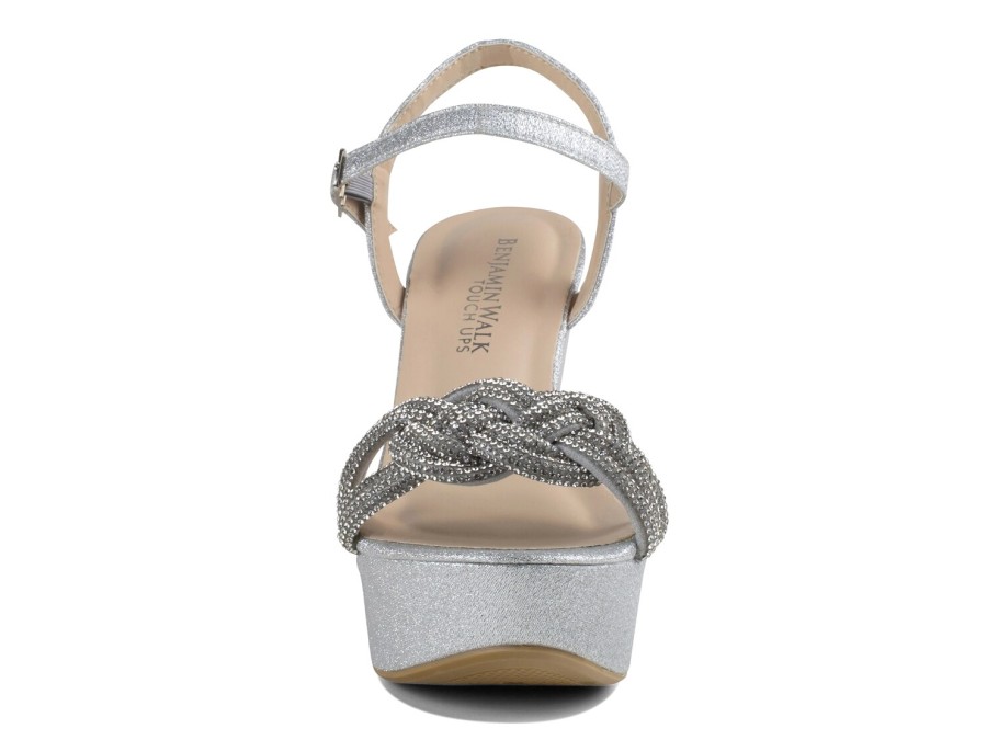 Clearance Touch Ups by Benjamin Walk Gemini Wedge Sandal Silver Metallic