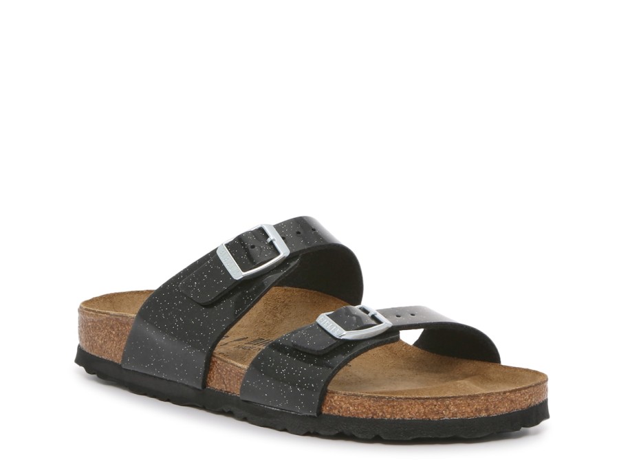 Best Birkenstock Sydney Sandal - Women'S Black/White Glitter Speckled