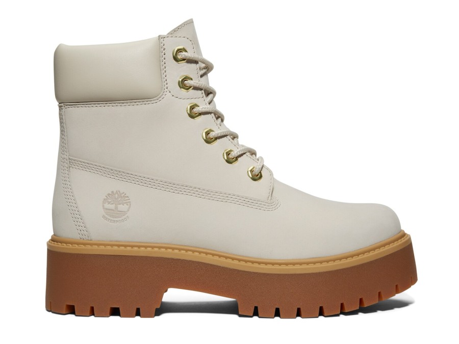 New Timberland Stone Street Waterproof Bootie - Women'S Rainy Day White