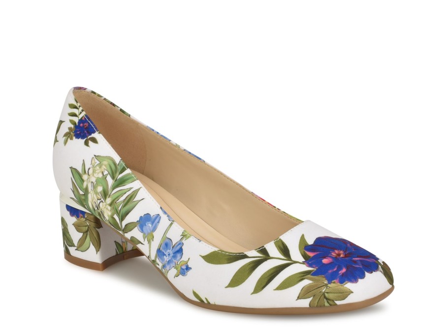 Best Nine West Geona Pump White Floral Print