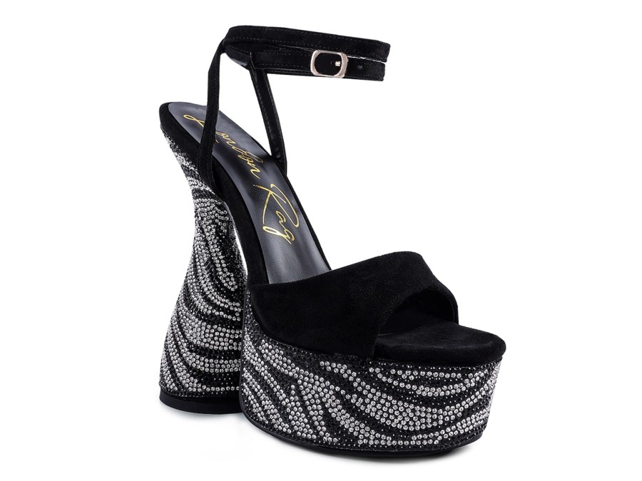 Hot London Rag Backstage Platform Sandal Black