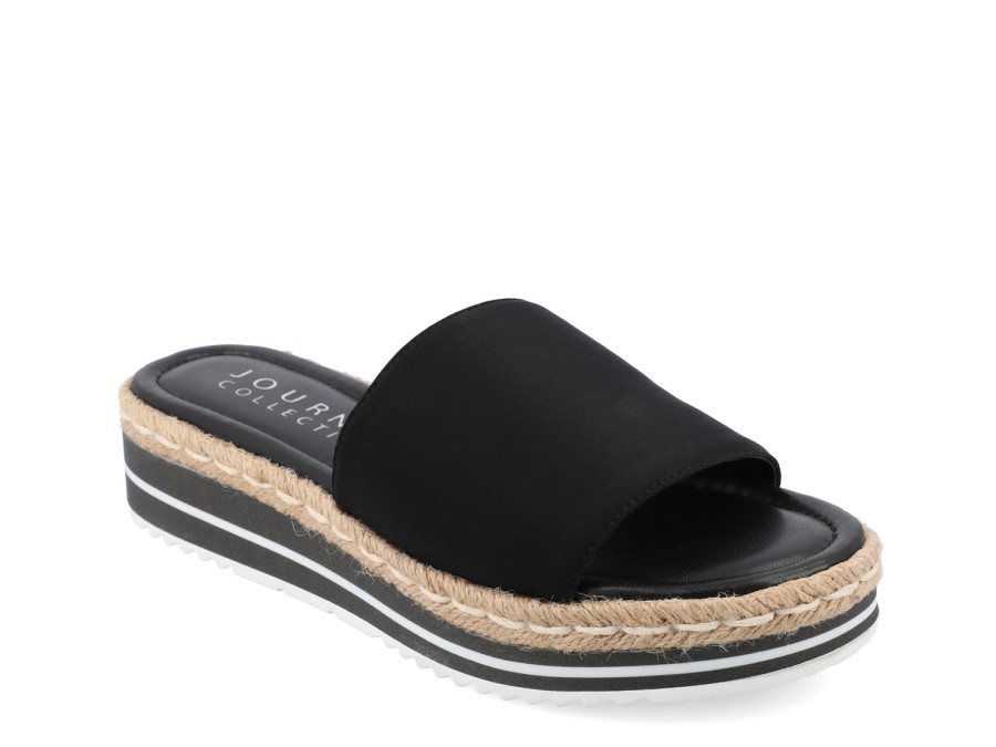 Best Journee Collection Rosey Slide Sandal Black