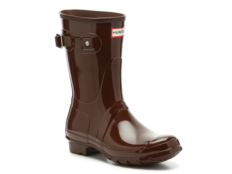 Hot HUNTER Original Short Gloss Rain Boot - Women'S Dark Brown