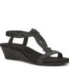 Hot Patrizia by Spring Step Travolta Wedge Sandal Black