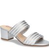 Clearance Bella Vita Georgette Slide Sandal Silver Metallic