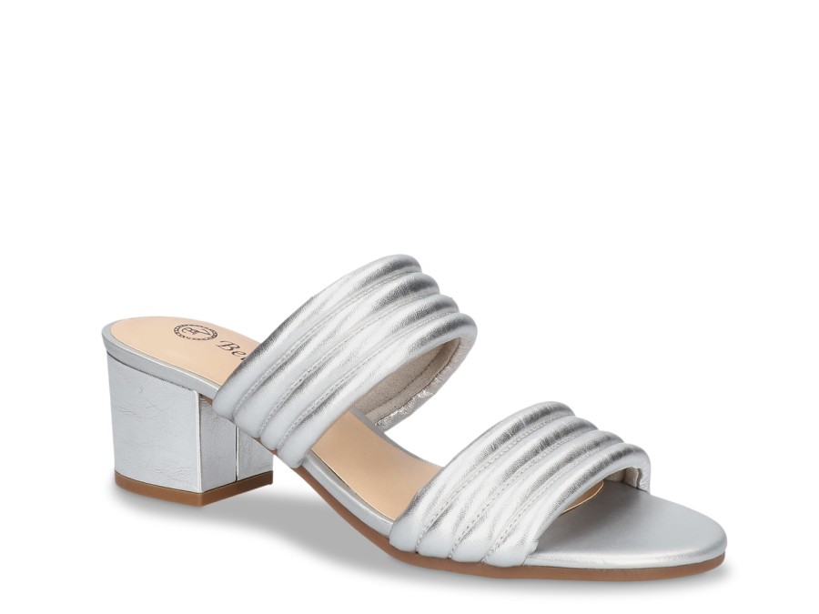 Clearance Bella Vita Georgette Slide Sandal Silver Metallic