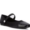 Hot London Rag Albi Mary Jane Flat Black Satin