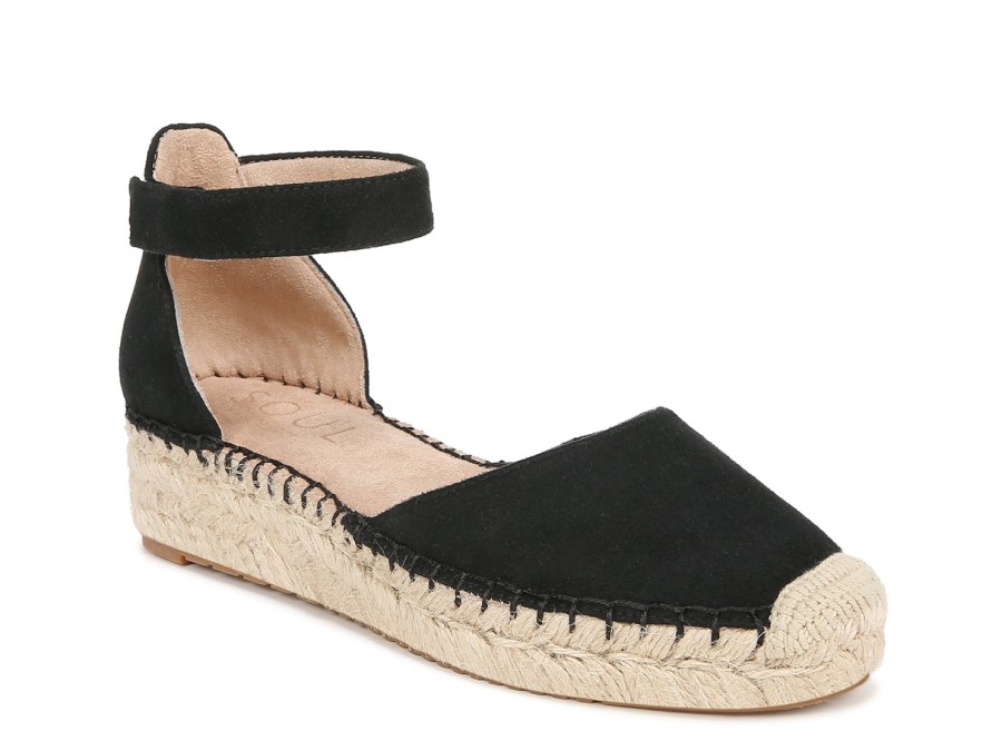 Best SOUL Naturalizer Wren Espadrille Wedge Sandal Black