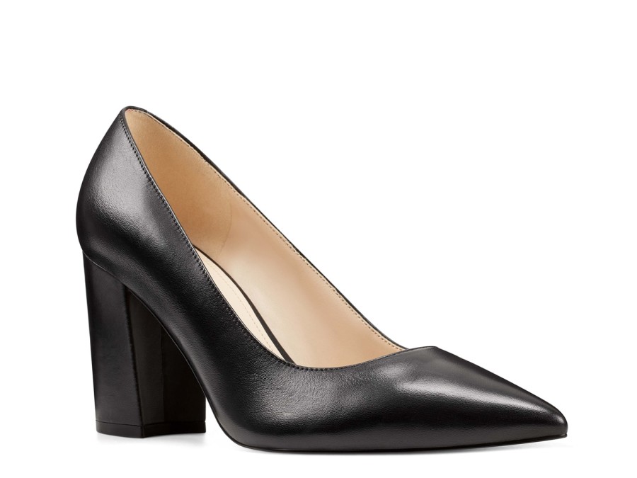 Hot Nine West Cara Pump Black Leather