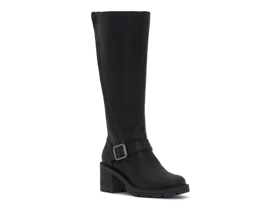 Online Lucky Brand Scoty Knee-High Boot Black Leather