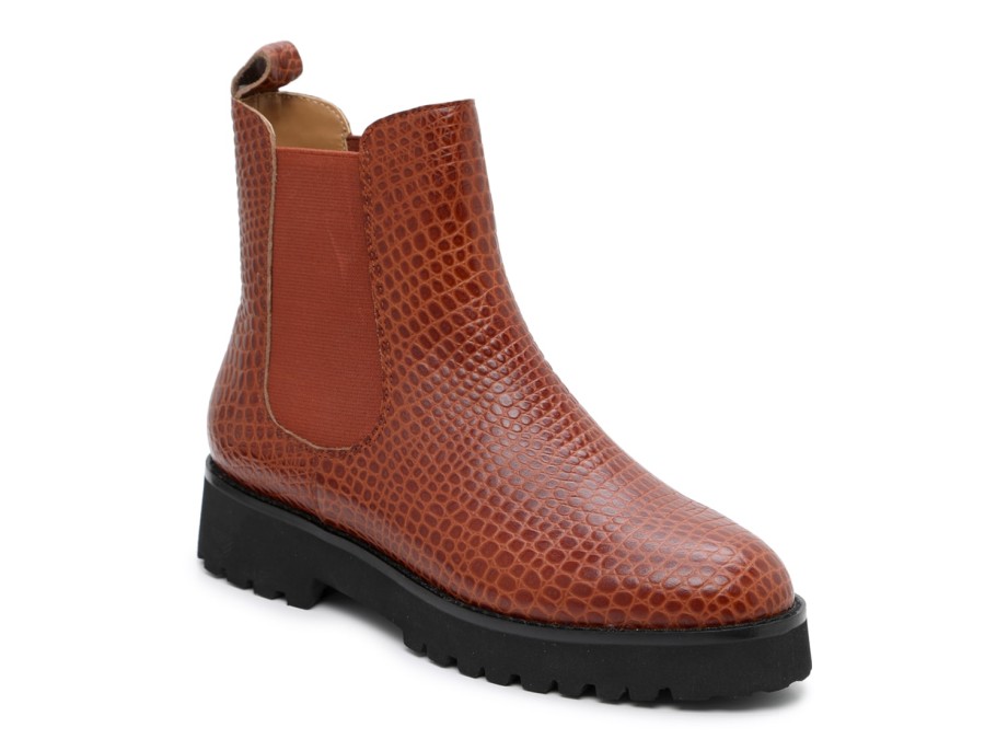 Online Andre Assous Peggy Chelsea Boot Cognac Snake Print