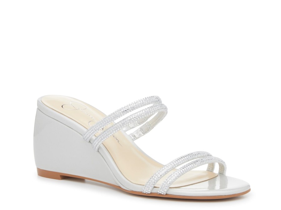 Hot Jessica Simpson Mistoni Wedge Sandal Silver Metallic