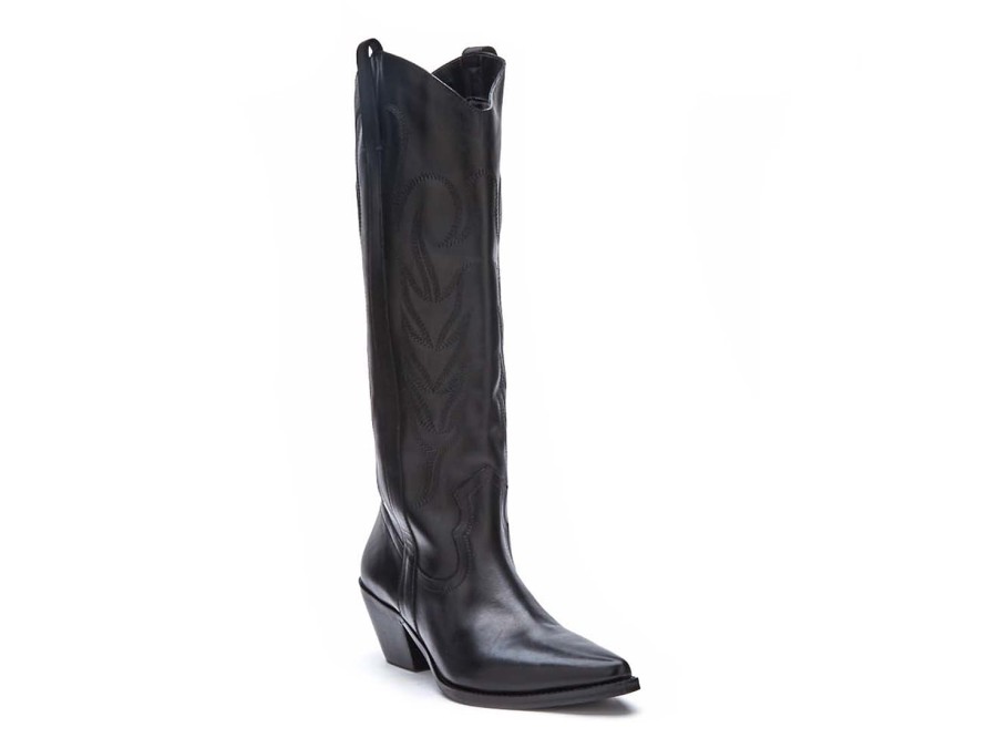 Best Coconuts Agency Cowboy Boot Black Leather