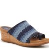 Hot Baretraps Faye Sandal Navy/Blue Stripe Fabric