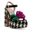 Hot Betsey Johnson Eugene Platform Sandal Black/White/Multicolor