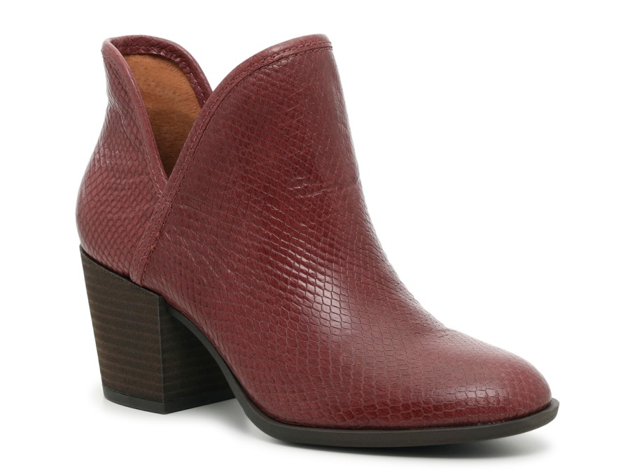 Hot Lucky Brand Beetrix Bootie Burgundy Snake Print