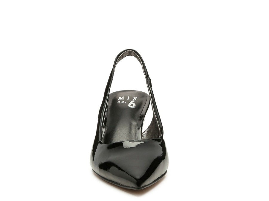 Hot Mix No. 6 Callie Slingback Pump Patent Black