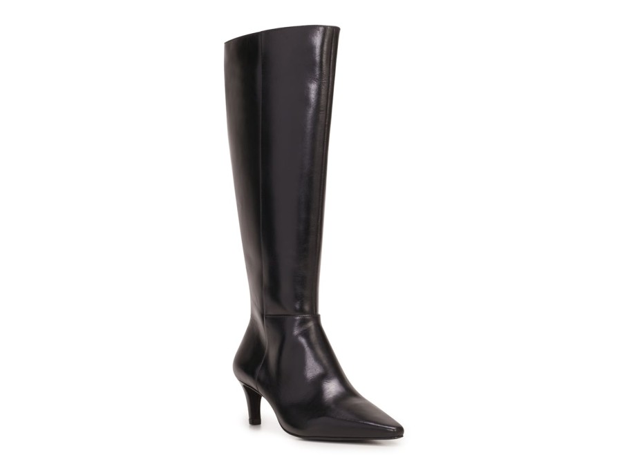 New Vince Camuto Quacia Wide Calf Boot Black Leather