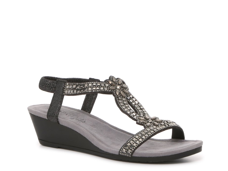 Wholesale Patrizia by Spring Step Travolta Wedge Sandal Pewter Metallic