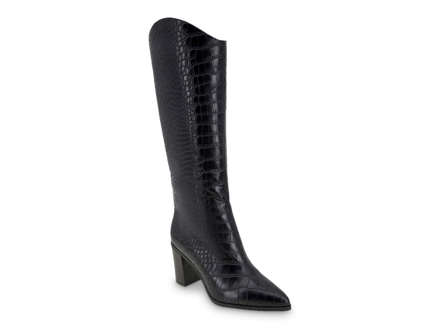 New BCBGeneration Janda Boot Black Croc Print