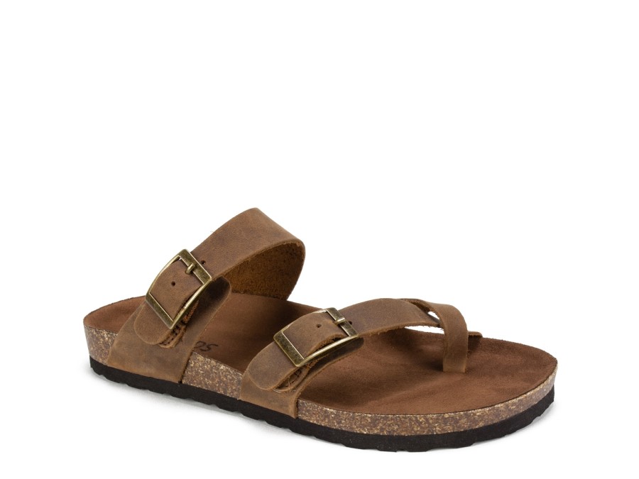 Best White Mountain Gracie Slide Sandal Brown Leather