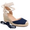 Hot Journee Collection Monte Espadrille Wedge Sandal Navy