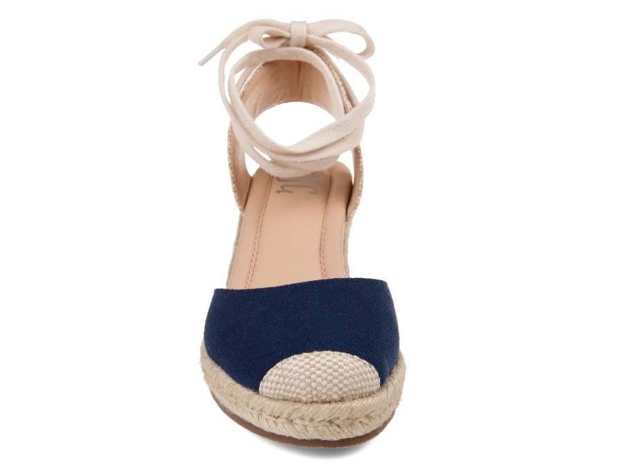 Hot Journee Collection Monte Espadrille Wedge Sandal Navy