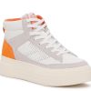 Hot Le TIGRE Midtown Platform High-Top Sneaker - Women'S Light Grey/Orange/Off White Platform