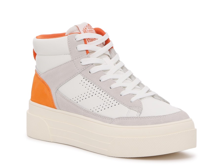 Hot Le TIGRE Midtown Platform High-Top Sneaker - Women'S Light Grey/Orange/Off White Platform